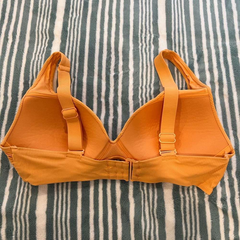 Vibrant Orange Ribbed Bikini Top - Picture 2 of 4
